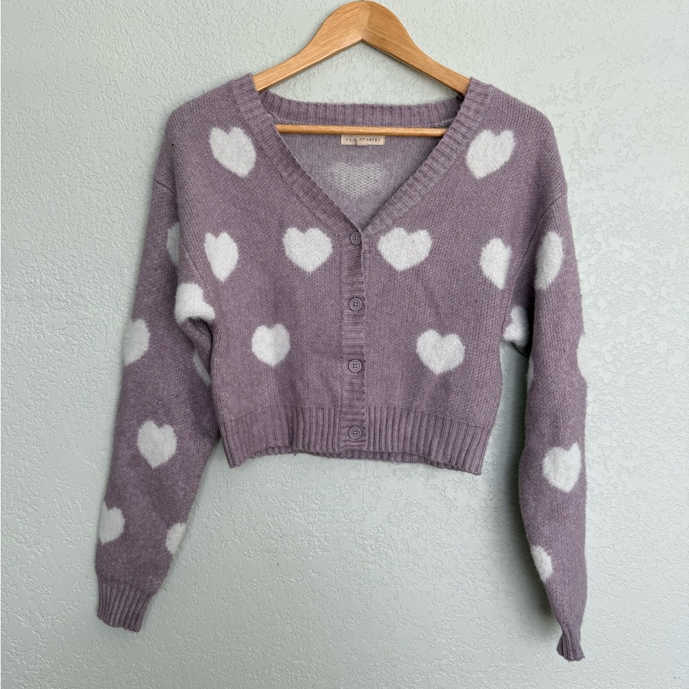 La Hearts Lavender Heart Cardigan
0032
